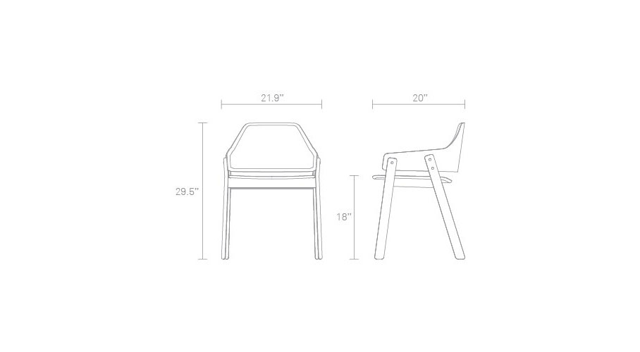 Blu Dot Clutch Dining Chair (Dimensions)