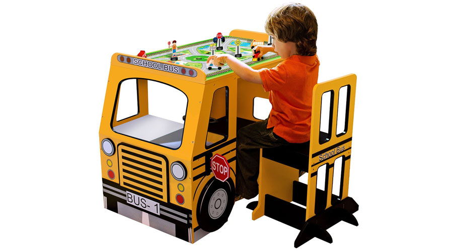 Teamson Kids School Bus Play Table and Chair Set