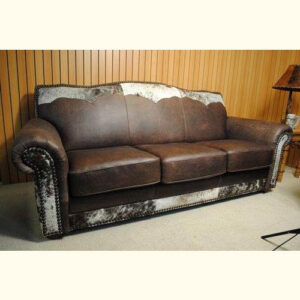 Western Leather and Cowhide Sofa