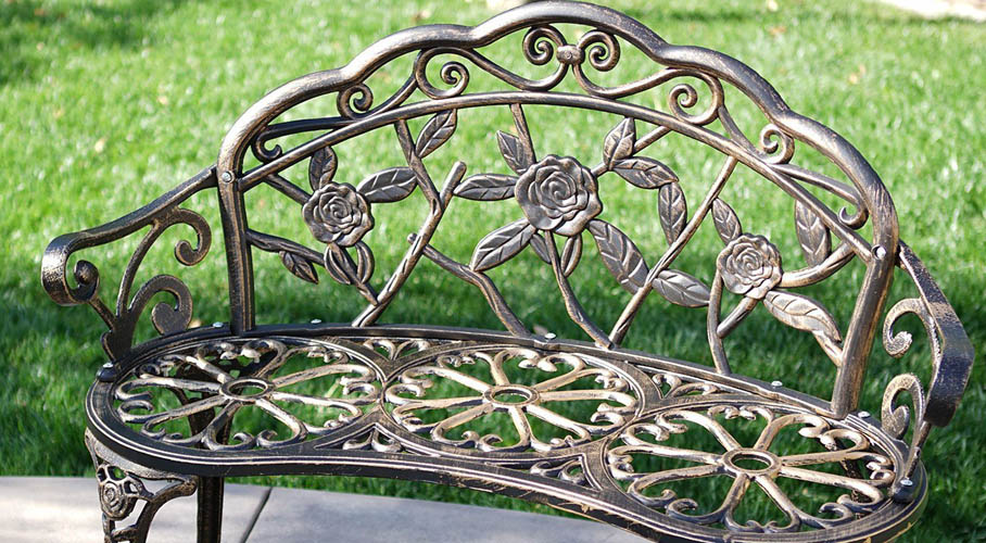 Antique Rose Garden Bench