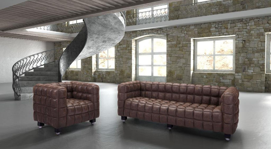 Modern Leatherette Sofa