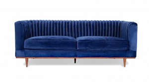 Foxley Blue Velvet Sofa