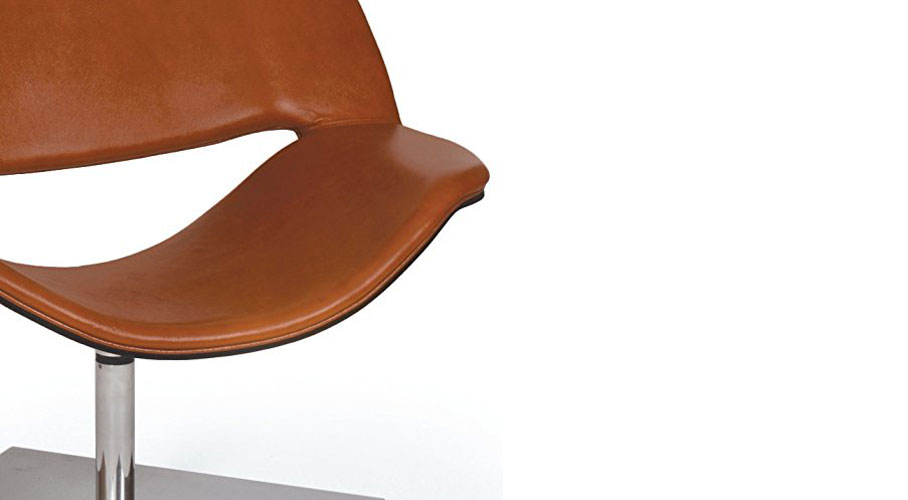 Brown Leather Contemporary Chair
