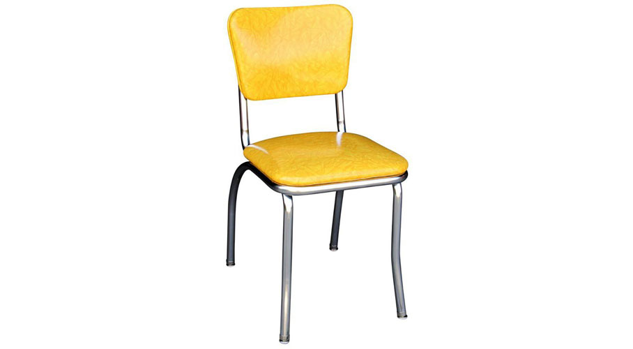 Yellow Cracked Ice Retro Diner Chair