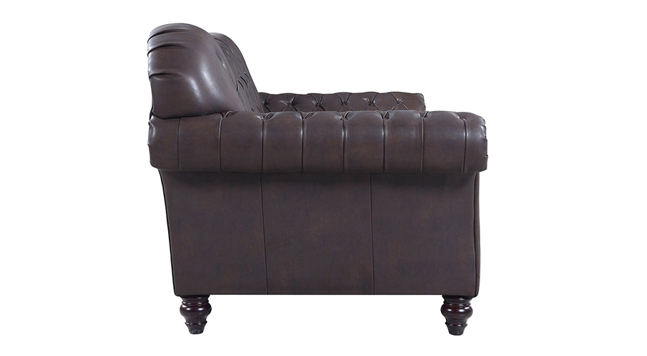 Italian Leather Tufted Victorian Sofa
