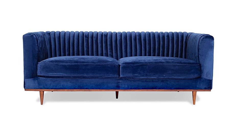 Foxley Blue Velvet Sofa